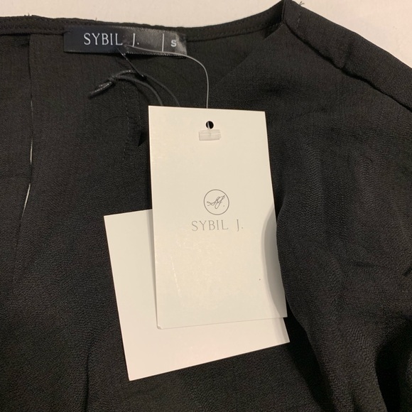 Black Wrap Mini Dress W/Tags (Small) - Picture 3 of 6